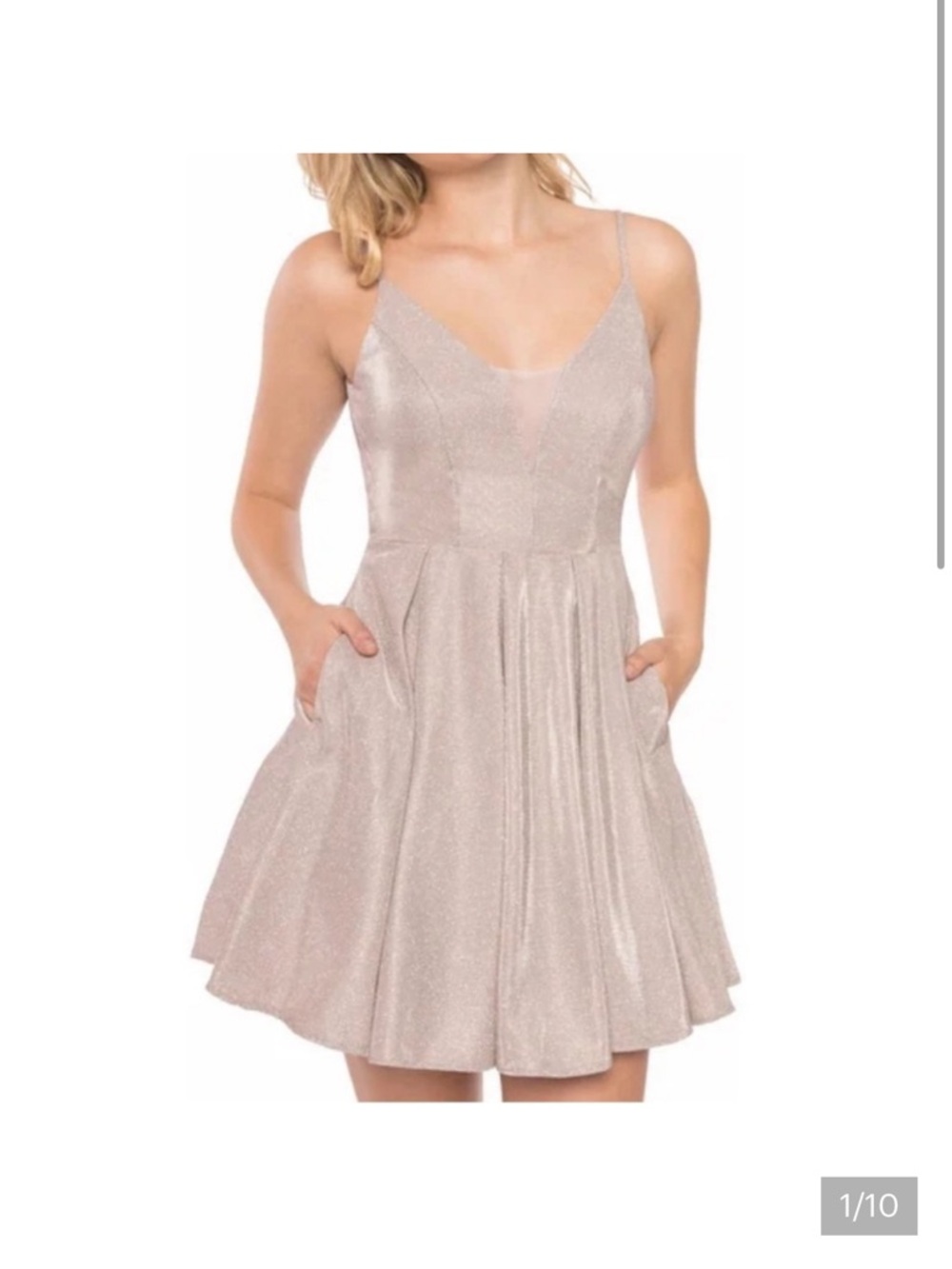 B Darlin Glittering Blush Silver
Skater Mini Dress Formal